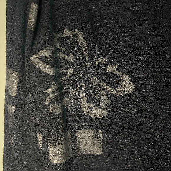 Sag Harbor Black Long sleeve Button Up Leaf Blouse w/built in tank size 14 - Picture 5 of 11